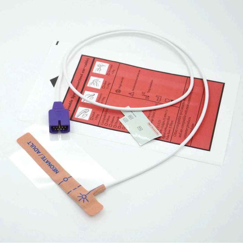 Pemasok Aksesori Medis Kain Peregangan Kompatibel nellcor 9pin Sensor SpO2 Sekali Pakai Untuk Neonatus/ Dewasa