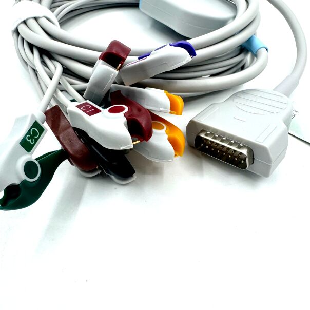 Aksesoris Med Kompatibel 10 Lead EKG Kabel dengan Grabber End Medical-Grade TPU Lateks Perlengkapan medis RoHS Certified